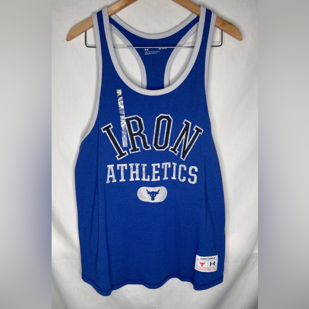 Under Armour x Project Rock Iron Athletics Tank Top Blue 1369608 400 Men’s